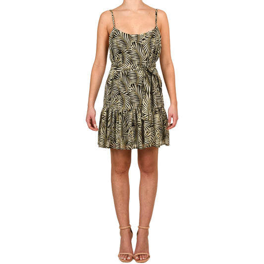 Tropical Black Mini Shimmering Dress