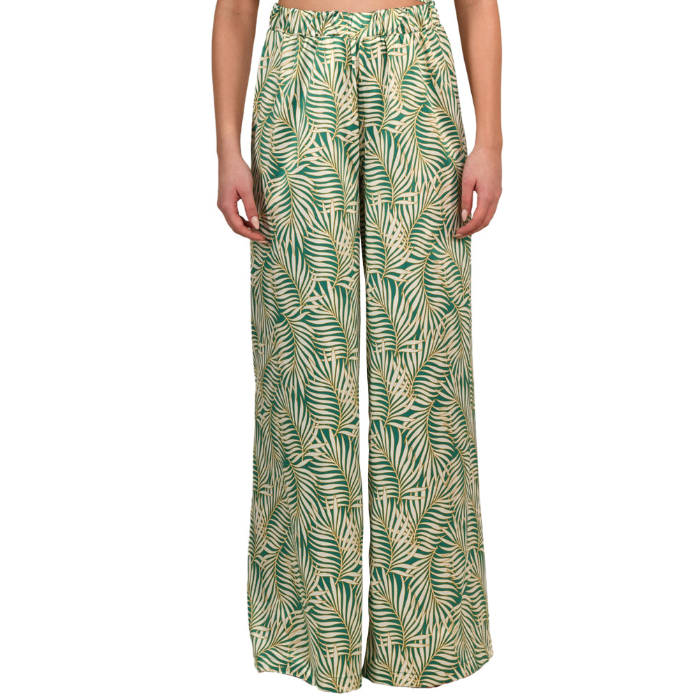 Tropical Green Satin Pantalone