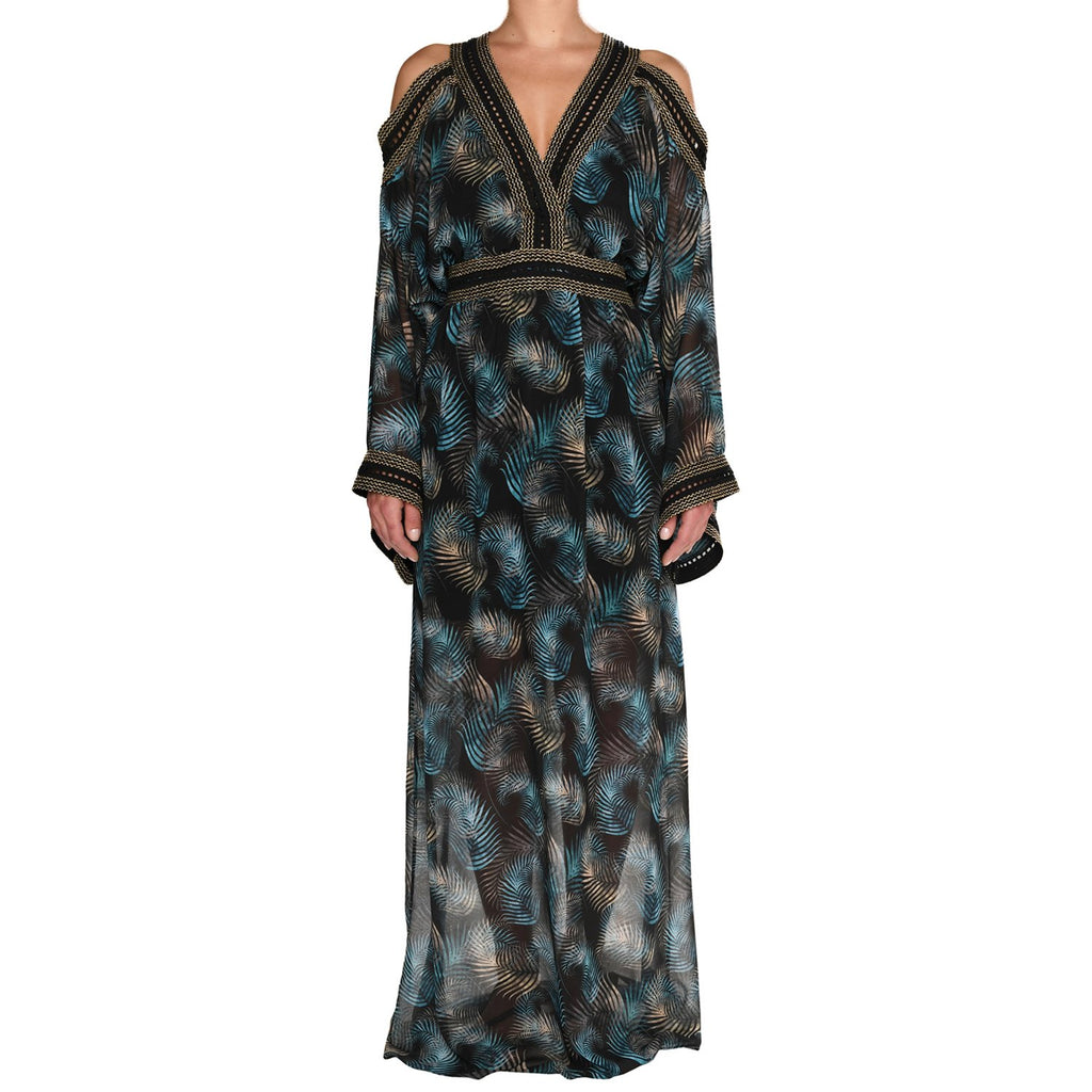 Sapphire Leaves Maxi Gown