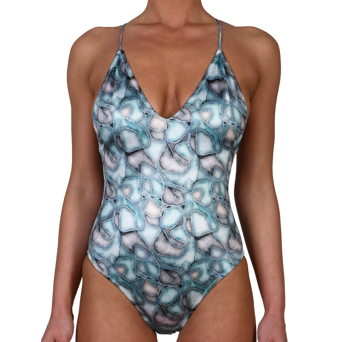 Aqua Water Stones Halter Swimsuit