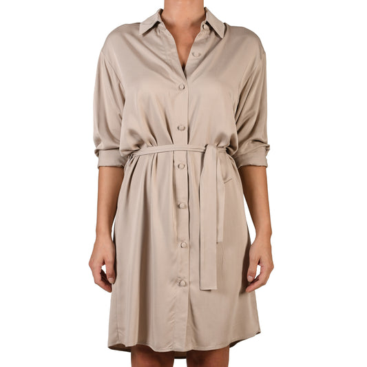 Beige Shirt Dress