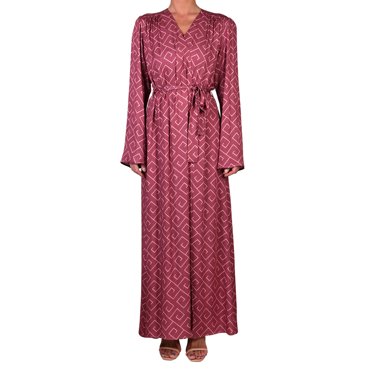 Meander Magenta Maxi Kimono Dress