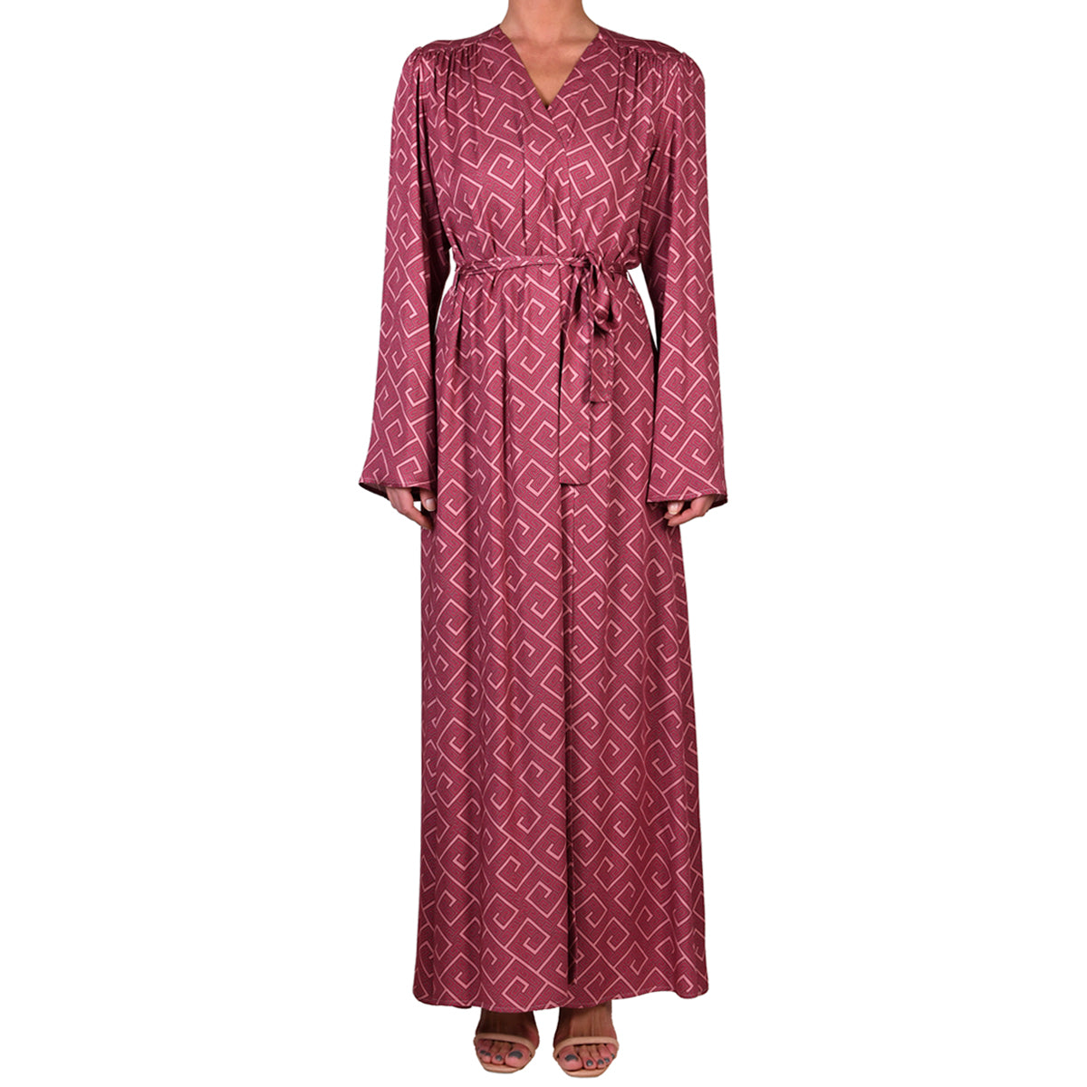 Meander Magenta Maxi Kimono Dress