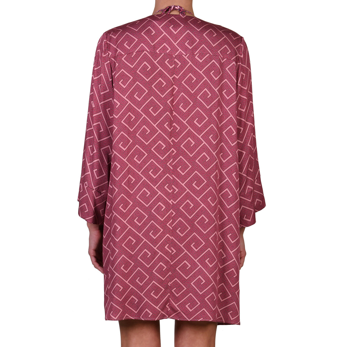 Meander Magenta Mini Kimono Dress