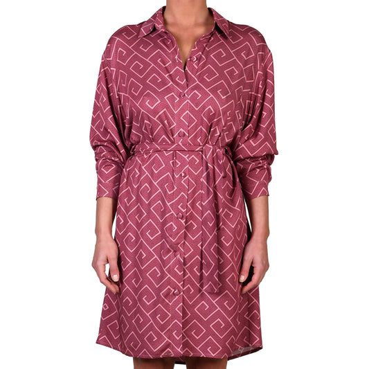 Meander Magenta Shirt Dress