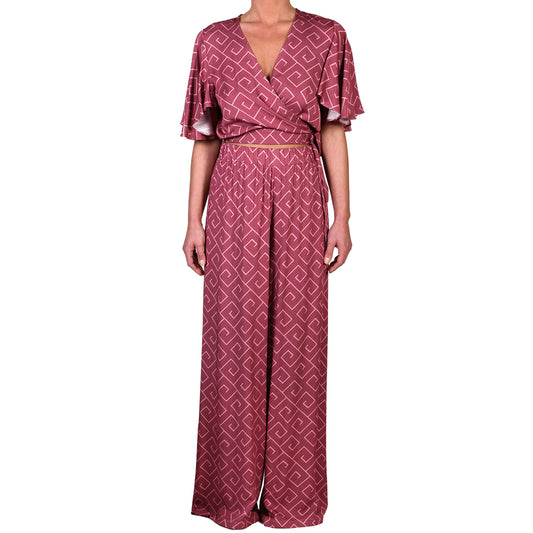 Meander Magenta Wrap Top